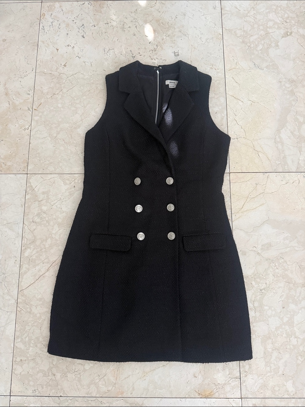 Jason Wu Black Double-Breasted Sleeveless Mini Dress